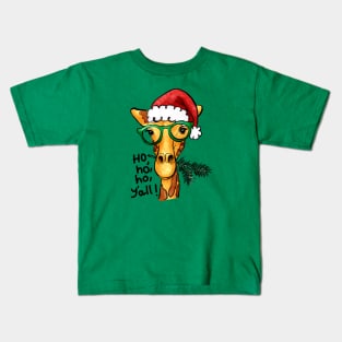 Christmas Giraffe Kids T-Shirt